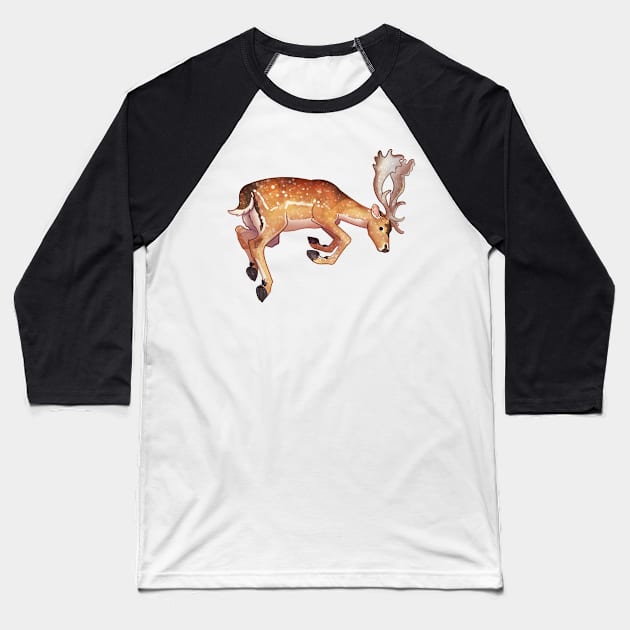 Cozy Fallow Deer Baseball T-Shirt by Phoenix Baldwin